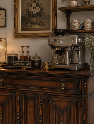 Coffee station at Hometown Beauty