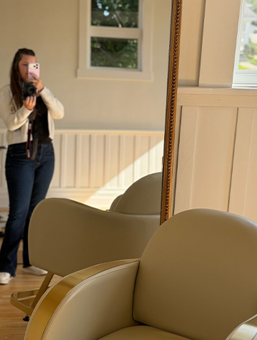 Styling chairs and mirrors at Hometown Beauty in Norwich